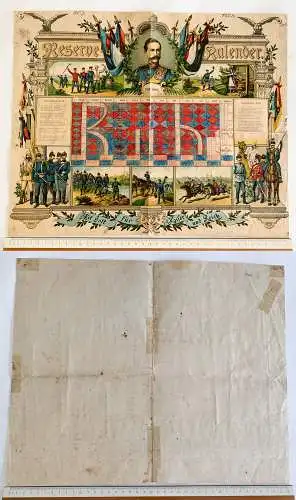 Militär Reserve Kalender - von 1901-03 - Original Blatt 41 x 34 cm