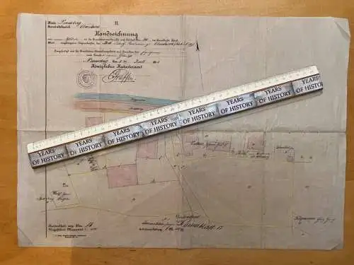 Handzeichnung Königliches Katasteramt Pinneberg Elmshorn Both Sandweg von 1886