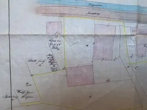 Handzeichnung Königliches Katasteramt Pinneberg Elmshorn Both Sandweg von 1886