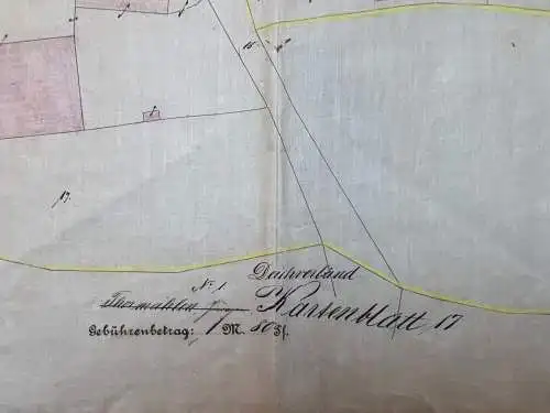 Handzeichnung Königliches Katasteramt Pinneberg Elmshorn Both Sandweg von 1886