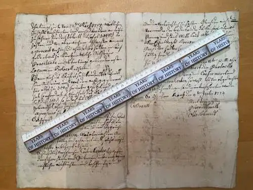 Handschrift Dokument Administratur Grafschaft Rantzau Elmshorn Bramstedt v. 1774