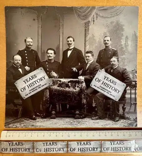 Foto 21x19 cm Osnabrück 1895 Soldaten Monarchie Adel Politik Student mit Schmiss