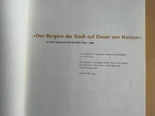 Den Bürgern der Stadt auf Dauer von Nutzen 150 Jahre Bad Salzuflen Lippe Detmold