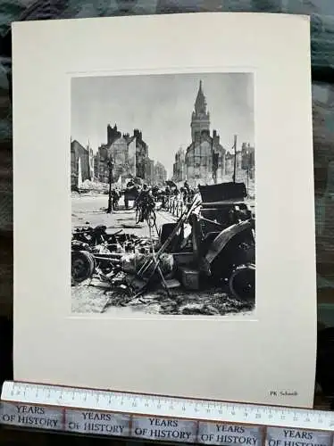 Original Druck Karton 1940-41 Dünkirchen Dunkerque Frankreich zerstört