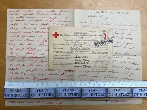 Gefangenenpost DRK Brief POW UDSSR Moskau n. Itzstedt Oldesloe Fam Zuchowski B26