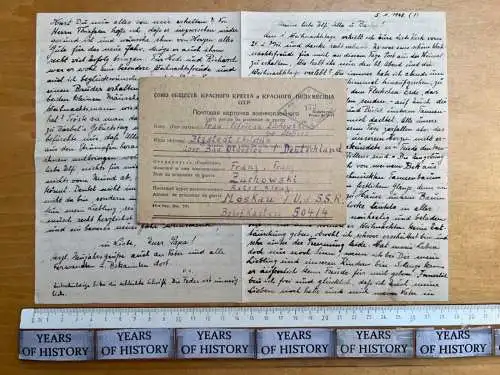 Gefangenenpost DRK Brief POW UDSSR Moskau n. Itzstedt Oldesloe Fam Zuchowski B11