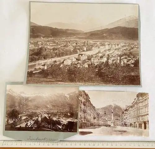 3x Orig. große Fotos Innsbruck Tirol im Westen von Österreich Ansichten ca. 1890