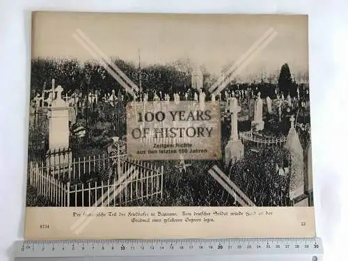 Orig. Foto Karton 1. WK - Bapaume Arras Frankreich Friedhof Franzosen 30 x 24 cm