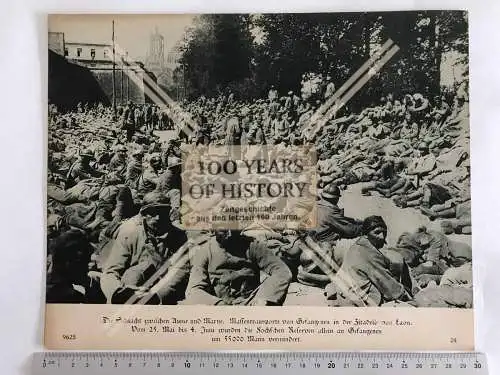 Foto Karton 1. WK Kriegsgefangene Zitadelle Laon Schlacht zwischen Aisne Marne