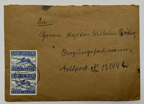 2x Luftfeldpost 1943 FPN 13144 L Hafenkommandant Sewastopol Kapitän Wilhelm Bähr