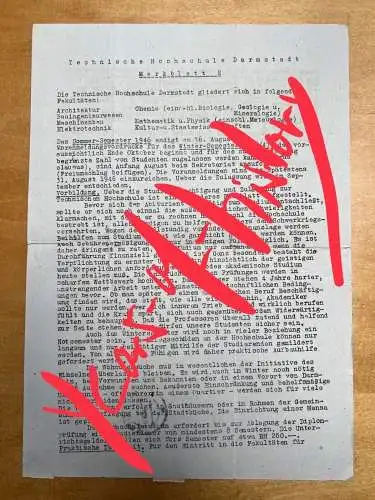 Brief gelaufen 1946 Technische Hochschule Darmstadt Günter Kaufel Braunschweig