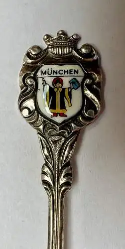 alte Andenkengabel Münchner Kindl - München Email Wappen - 11 cm