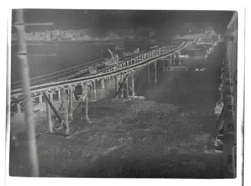 2x Original Negativ Brücke zerstört Wideraufbau Frankreich 1940