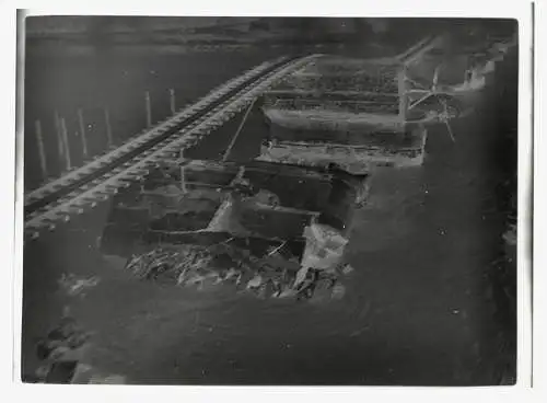 2x Original Negativ Brücke zerstört Wideraufbau Frankreich 1940