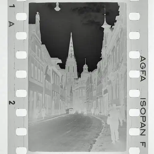 3x Original Negativ Luftwaffe Stadt Straßenansicht Kirche Frankreich 1943