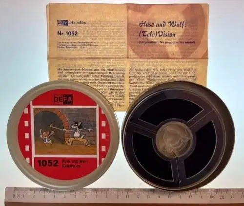 VEB DEFA-Heimfilm - DDR Schmalfilm - 1052 Hase und Wolf (Tele) Vision - 8mm S/W