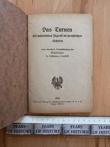 Das Turnen der männlichen Jugend an preußischen Schulen 1918 Wehrturnen Preußen