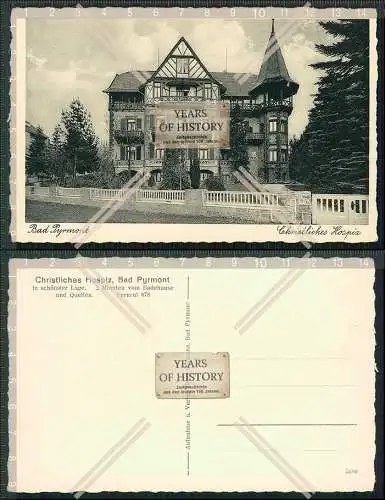 AK Ansichtskarte Postkarte Bad Pyrmont Niedersachsen Christliches Hospiz 1936