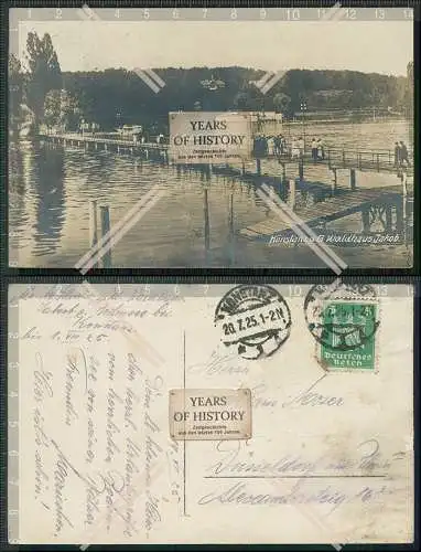 Foto AK Konstanz am Bodensee Seebrücke Passanten Waldhaus Jakob 1925 gelaufen 