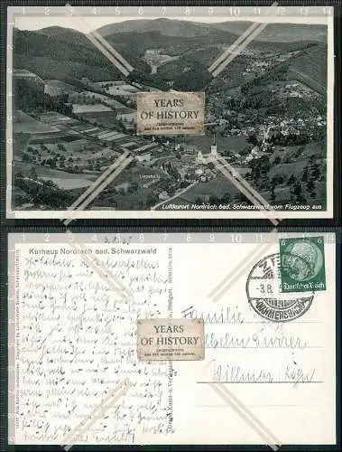 AK Nordrach im Schwarzwald BW Strähle Luftbild Fliegeraufnahme 1935 gelaufen
