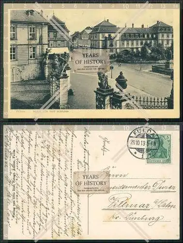 AK Ansichtskarte Postkarte Fulda Blick vom Schloss in Friedrichstraße 1913 gel