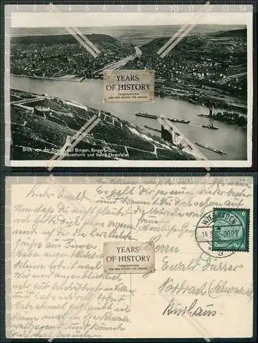 AK Blick von der Rossel Bingen Rhein Bingerbrück Mäuseturm Ehrenfelds 1935 ge