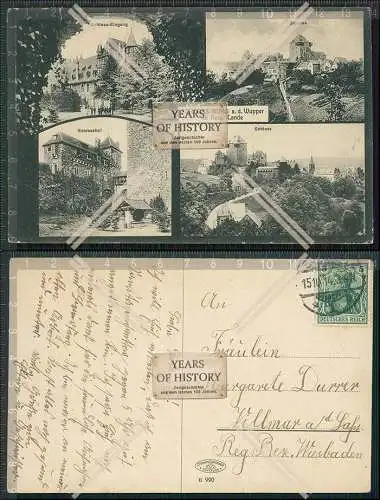 AK Ansichtskarte Postkarte Burg an der Wupper Solingen Schloss Burg 1914 gel.