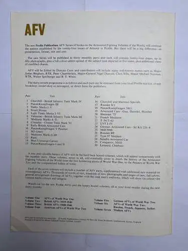 AFV 7 Medium Tanks Marks A-D Ellis, C., Chamberlain, P., Profile Publications