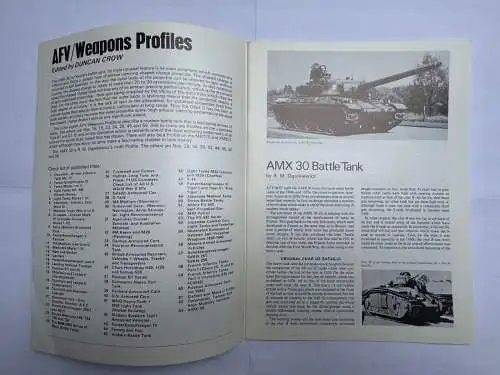 AFV AMX-30 Battle Tank AFV Weapons Profile Ogorkiewicz, R. M. Profile Publicati