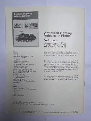 AFV Weapons Profile 52 M47 Patton, Icks, Robert J. Profile Publications N.D. 70