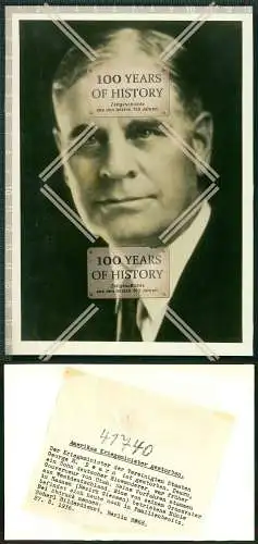 Großes Pressefoto mit Zettel H. Dearn Amerikanischer Kriegsminister 