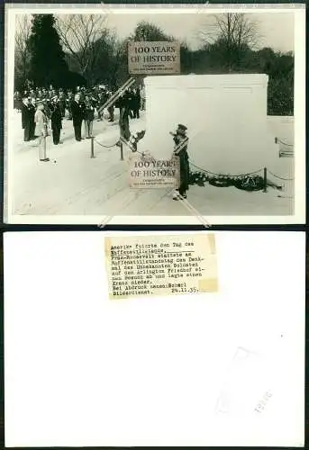 Großes orig. Pressefoto Bilderdienst mit Zettel Amerika Arlington Friedhof