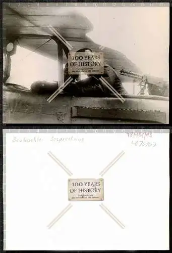 Archiv Foto Rückseite mit Stempel Flugzeug MG und Beobachter ca. 17x12 cm