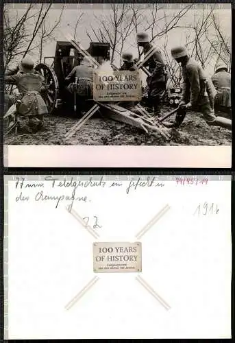 Archiv Foto Rückseite mit Stempel Flak Geschütz in Frankreich ca. 17x12 cm