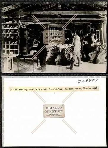 Archiv Foto Rückseite mit Stempel Feldpost sortieren 1918 ca. 17x12 cm
