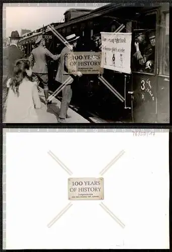 Archiv Foto Rückseite mit Stempel Bahnhof Soldaten in England ca. 17x12 cm