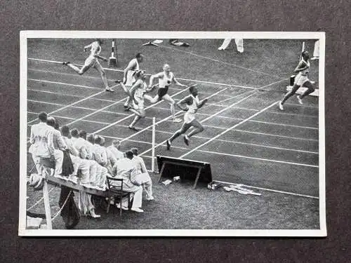 100-m-Endlauf Jesse Owens vor Metcalfe und Osendarp - OLYMPIA 1936 Sammelbild 31