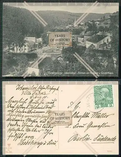 AK Janské Lázně Johannisbad Riesengebirge Königgrätz Kurplatz Konzerthaus 