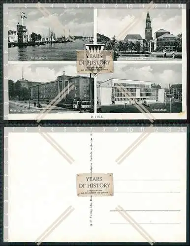 AK Kiel Kieler Woche Rathaus Stadttheater Ostseehalle Landesregierung Wappen