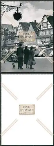 Foto 23x17cm - Rinteln an der Weser - am Markt Geschäfte VW Käfer uvm. 1950