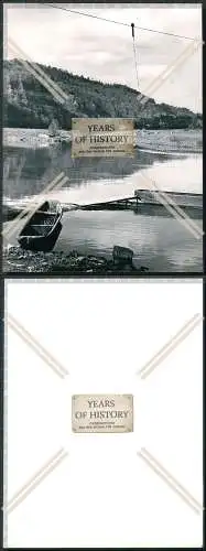 Foto 23x17cm - Weser Fährbetrieb mit Boot gespanntes Seil Hameln Höxter 1940