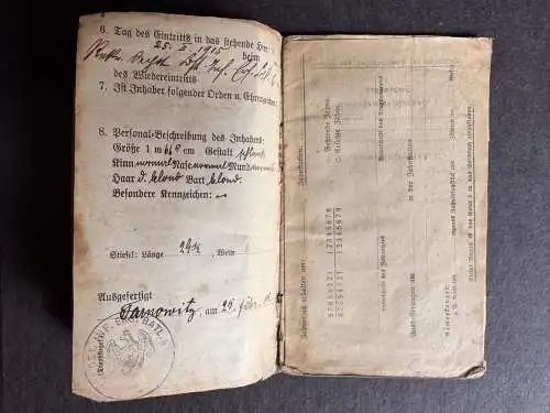 Soldbuch 1.WK Lonkau Kr. Pless Oberschlesien Preußen Res. Inf. Rgt. 23 u. andere