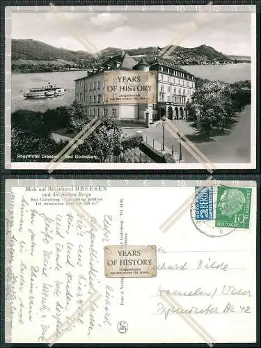 Foto AK Bad Godesberg Bonn Rhein Rheinhotel Dreesen mit Rhein Siebengebirge 