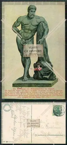 AK Künstler Kassel Wilhelmshöhe Blick auf den Herkules Statue 1913 gelaufen