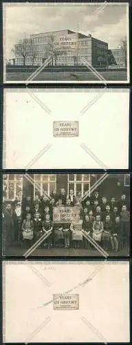 Foto 2x Lünen Unna Westfalen Berufsschule und Gruppenfoto 1942 Mädchen Zöpfe