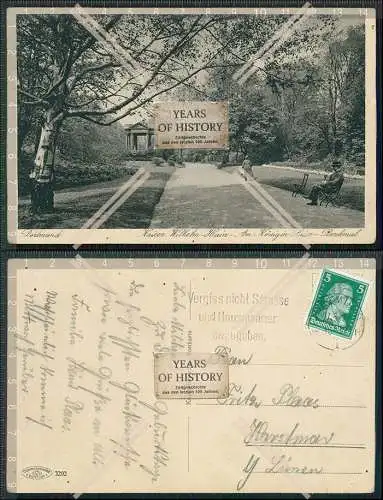 AK Dortmund Kaiser Wilhelm Hain am Königin Luise Denkmal 1927 gelaufen