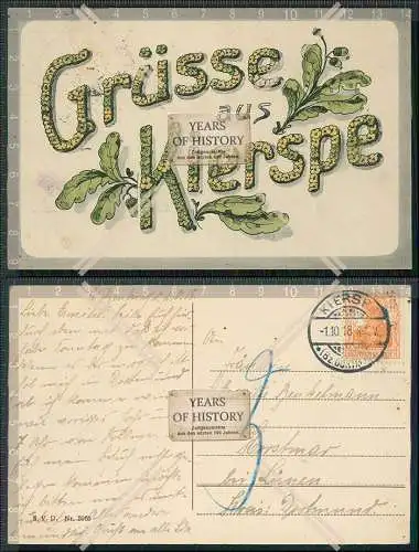 AK Künstler Ansichtskarte Postkarte Grüße aus Kierspe Märkischer 1918 gelaufen