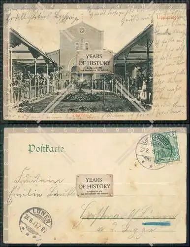 AK Bad Lippspringe im Kreis Paderborn Blick auf die Trinkhalle 1903 gelaufen