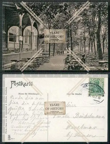 AK Königsborn Unna im Ruhrgebiet Biergarten Restaurationsplatz 1913 Bahnpost g