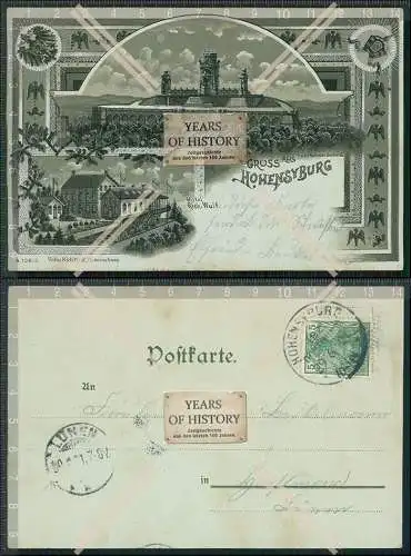 AK Mondschein Litho Dortmund Kaiser Denkmal Hohensyburg und Hotel Wulf 1901 gel.